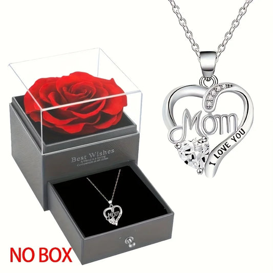 Heart Pendant Necklace for Women – Rhinestone Hollow Design, Mood Tracker, Mother's Day & Best Friend Gift