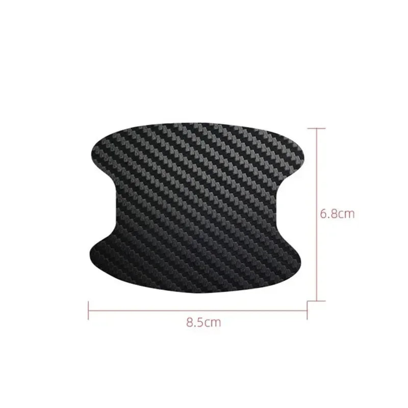 4 Pieces of Car Door Handle Protective Film, Carbon Fiber Stickers, Scratch Resistant Covers, Exterior Accessories,