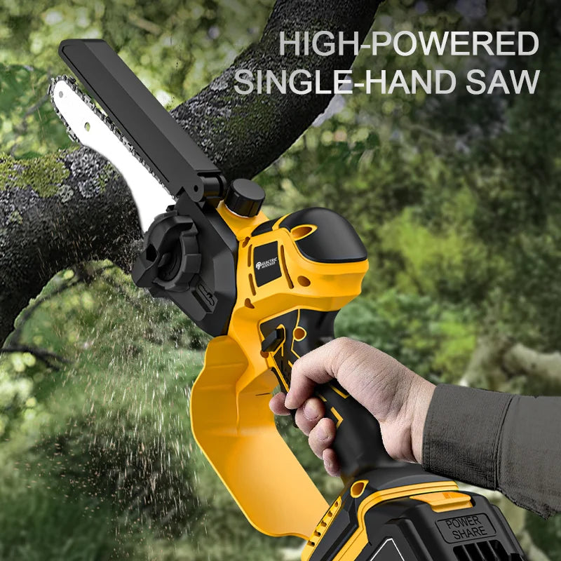 Electric Goddess Brushless 6/8in Electric Chainsaw 1380W Cordless Woodwork Cutting Garden Pruning Saw For Dewalt 20V Battery Pin