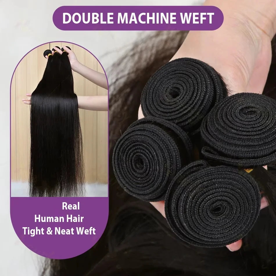 12A Raw Virgin Unprocessed Straight Bundles Human Hair 2/3/4 Pcs Human Hair Brazilian Straight Human Hair Bundles Extensions