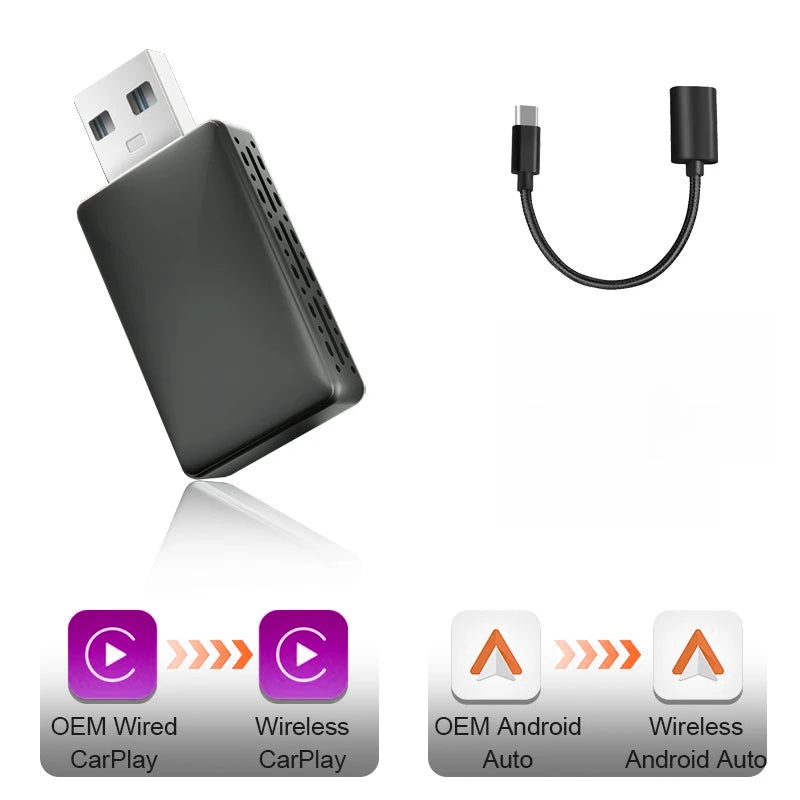 Android Auto Wireless Adapter Newest Mini Body Smart AI Box Car OEM Wired Android Auto To Wireless USB Dongle for Toyota Volvo