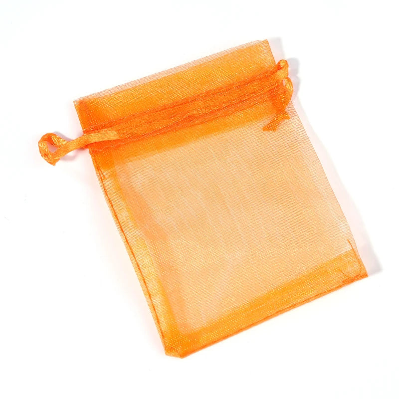 10pcs Organza Gift Bags – Sheer Tulle Mesh Pouches for Wedding Favors, Candy, Jewelry & Party Packaging | Solid Color