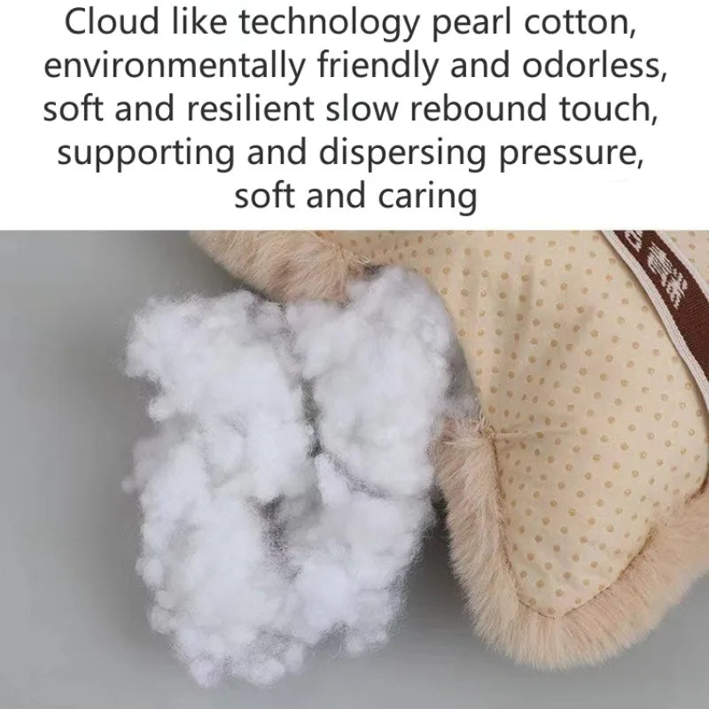 1pc Car Headrest Lumbar Pillow - Soft Imitation Rabbit Plush Comfort Cushion for All Seasons, Ergonomic Driver Support Headrest