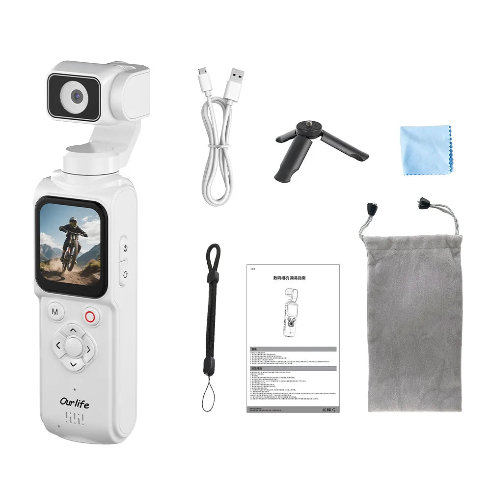 Ourlife 4K Pocket Gimbal — Stabilised 75MP Auto-Tracking Camera