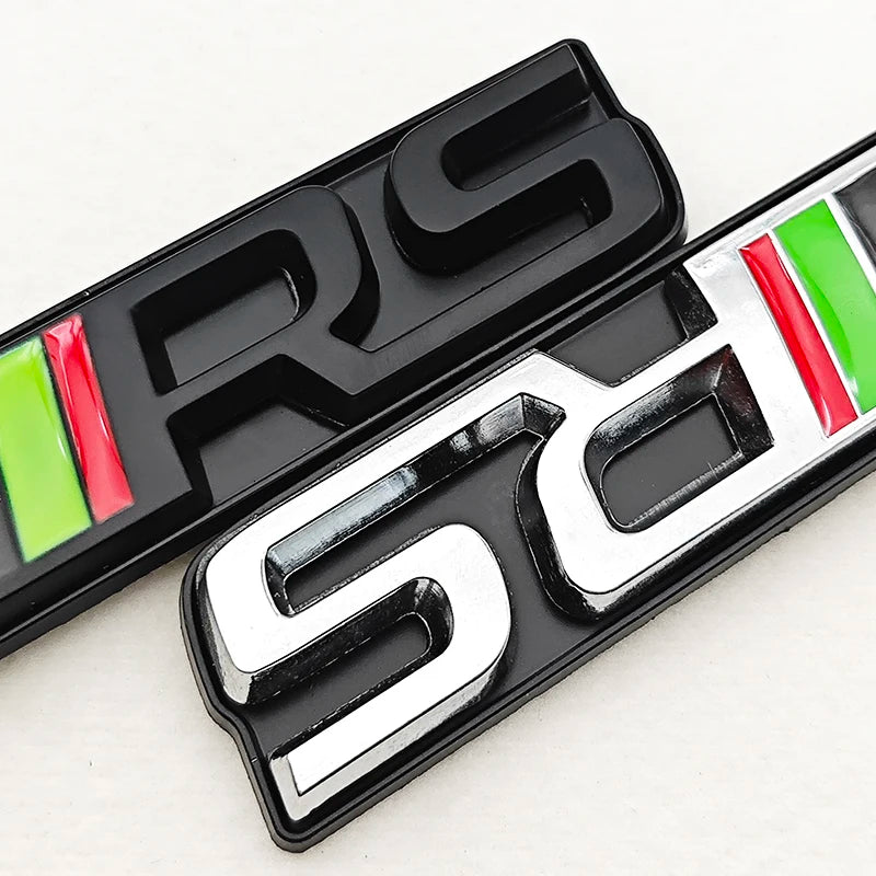 3D Metal RS Logo Emblem Car VRS Letters Front Grille Badge Sticker For Skoda VRS Octavia 1 2 3 Rapid Kodiaq Karoq Fabia Kamiq