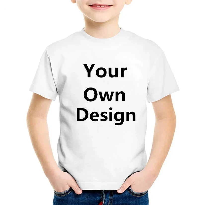 2025 Free Customized Front and Rear Logo Children's Cotton T-shirt, the Best Gift for Boys and Girls