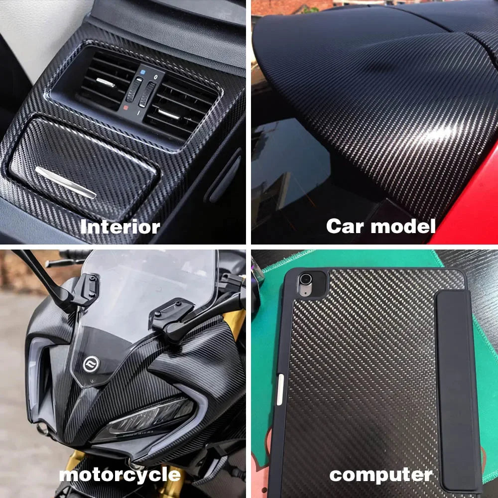 Ultra Glossy Carbon Fiber Vinyl Car Wrap Film Bubble Free For Car Sticker Laptop Skin Phone Cover Motorcycle Vehicle Decal