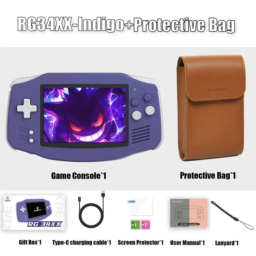 Anbernic RG34XX 64Bit Retro Handheld Game Player 3.4-inch IPS Screen HD-Support TV Portable Game Console 3500mAh streaming Gift