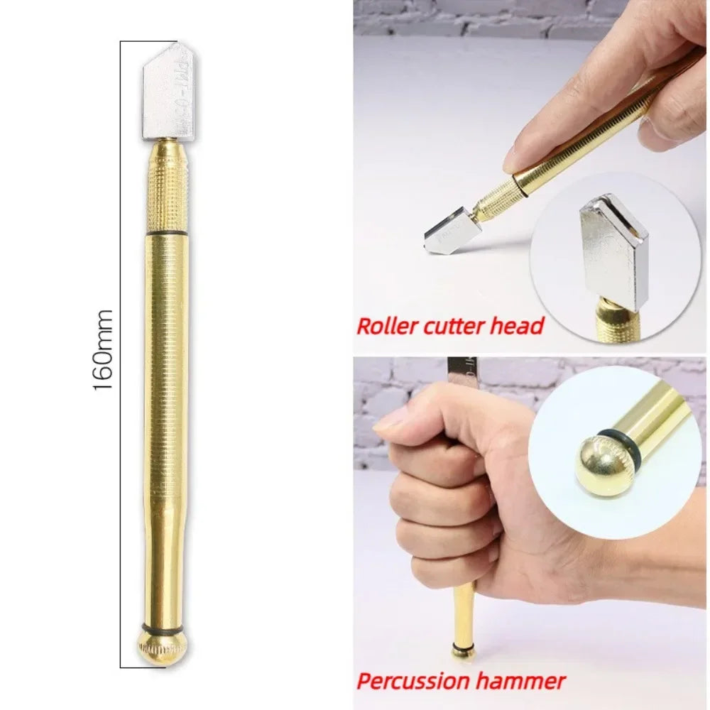 Portable Diamond Glass Cutting Tool 175mm, Non-Slip Handle