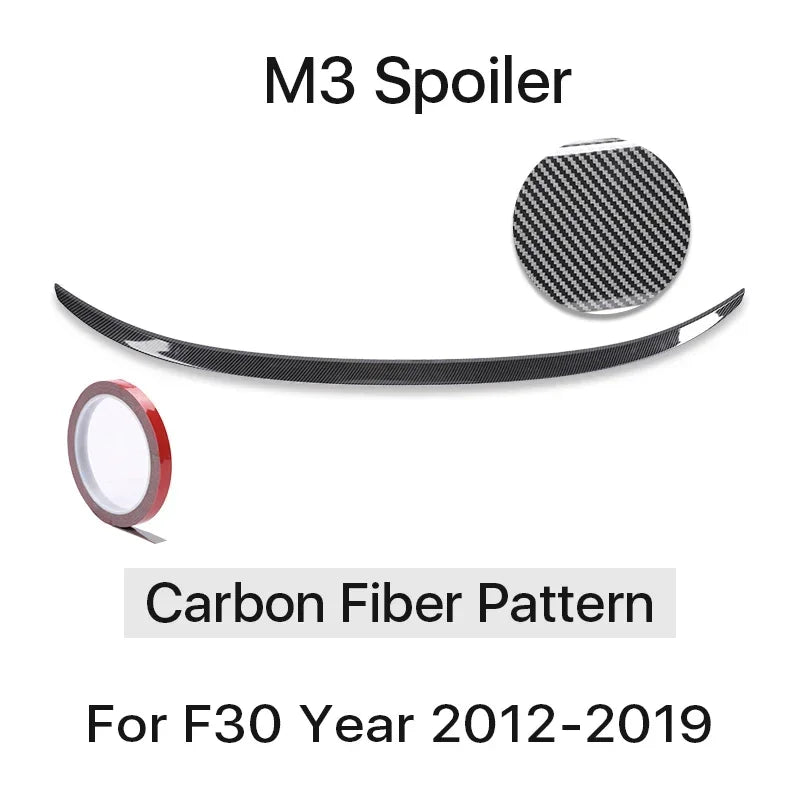 Carbon Fiber Rear Bumper Lip Trunk Wing MP M4 PSM Style Roof Spoiler Kit For BMW 3 Series F30 F31 F35 2026-2026 Gloss Black