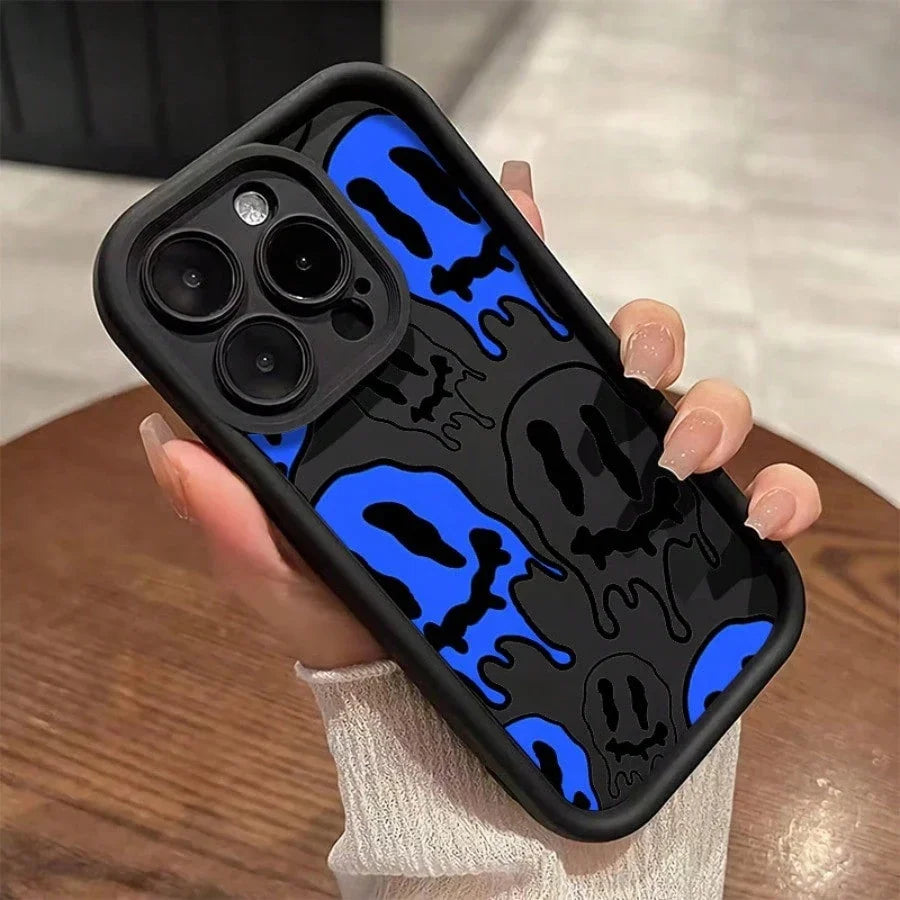 Slim TPU Soft Case for iPhone 17 Pro Max, 17 Air, 15, 14, 13, 12, 11 – Blue, White & Black Protective Cover