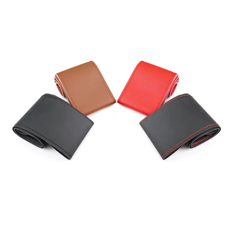 38cm DIY Microfiber Leather Steering Wheel Cover Kit