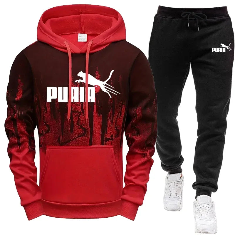 Hooded Sweatshirt and Sweatpants Outdoor Sports Jogger Suit Men's Set/Hoodie/Pants Autumn Winter Daily Casual Fashion Sportswear