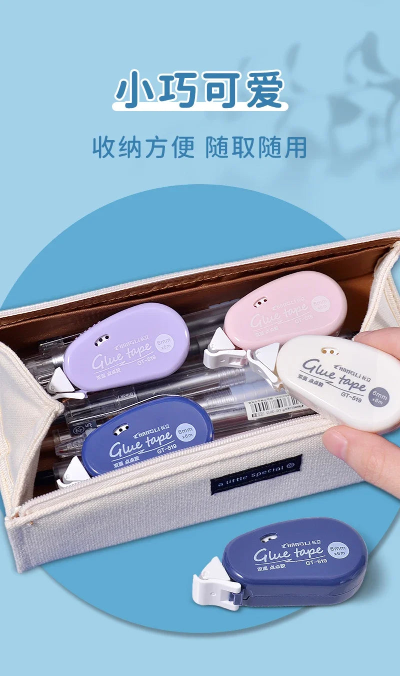 Journamm 6m*6mm Double Sided Adhesive Dots Glue Tape DIY Scrapbooking Collage Photo Album School Stationery Supplies Roller Tape