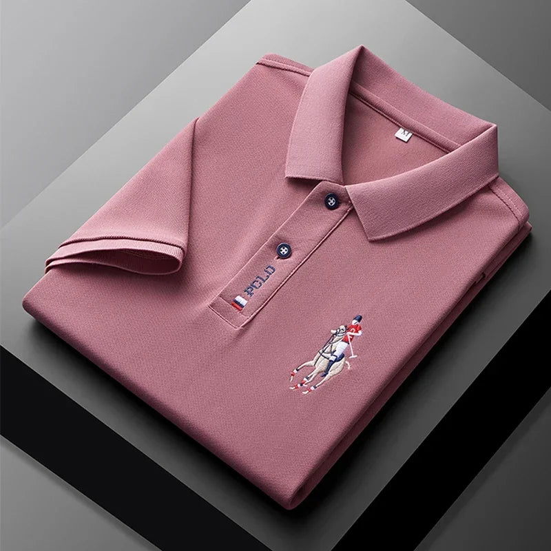 Men's Embroidered Polo - Short Sleeve, Casual Summer Comfort Top