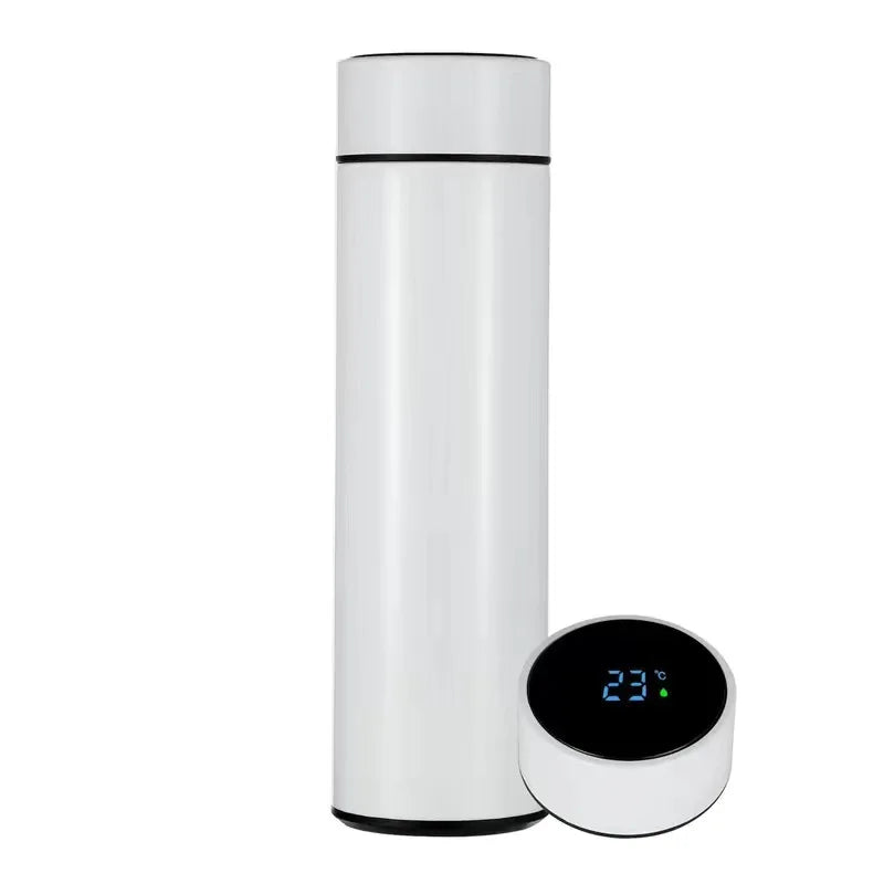 LOGO Name Thermal Bottle with Digital Thermometer 500ml Led Bilayer Flask Vacuum Insulated Bottle Portable Thermos Bottle