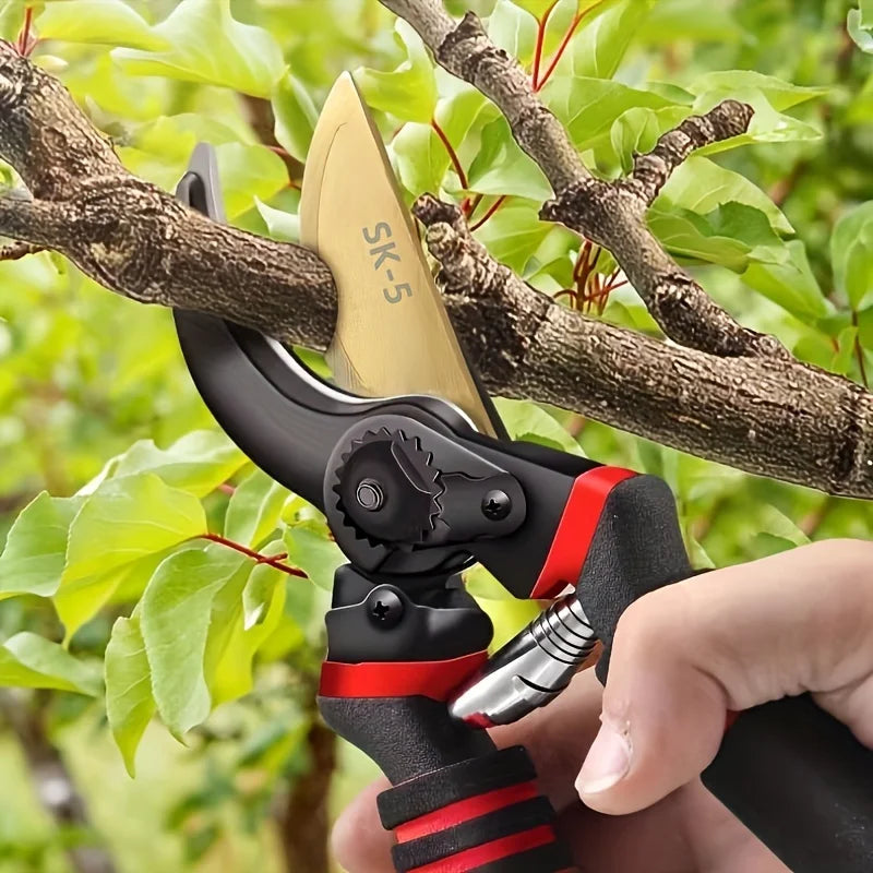 Heavy-Duty Pruning Shears with SK-5 Blade — Garden Tree Trimmer