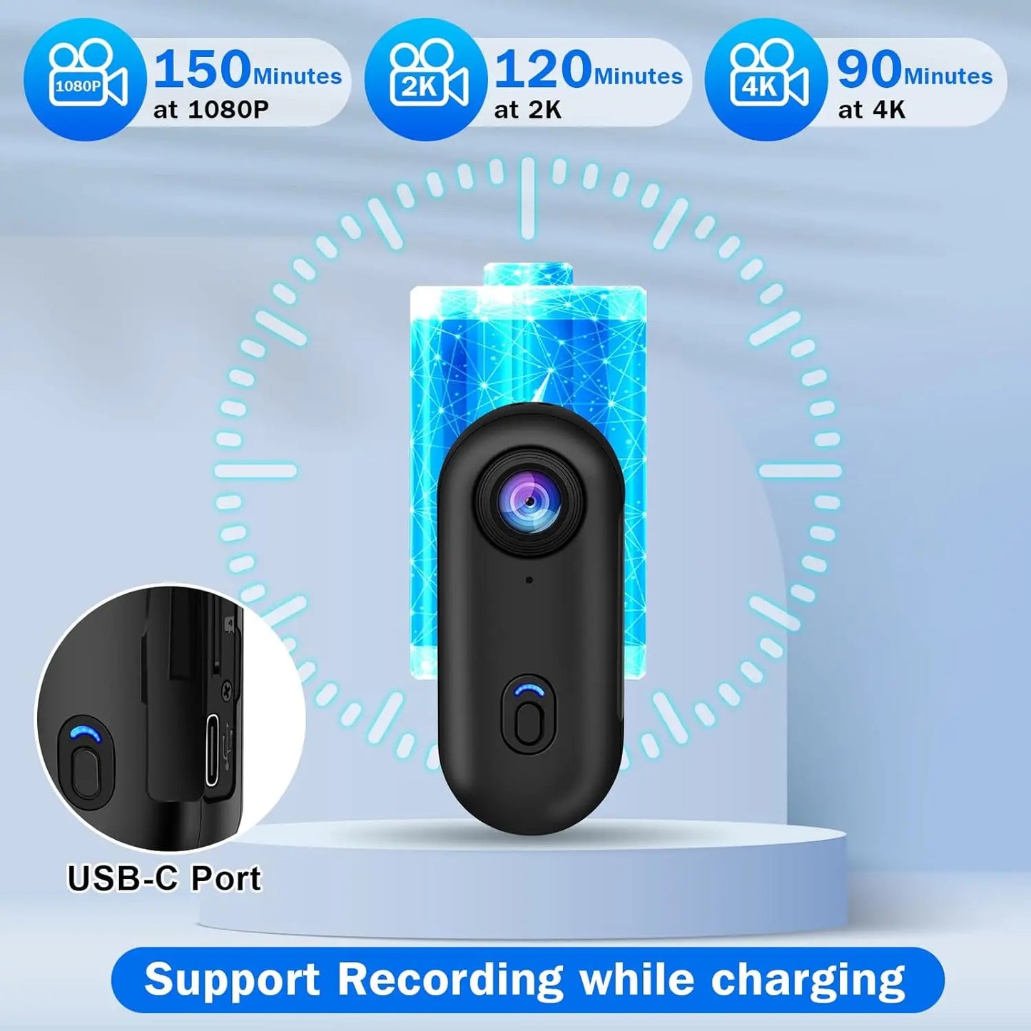4K Magnetic POV Body Cam — Waterproof Wireless Action Camera