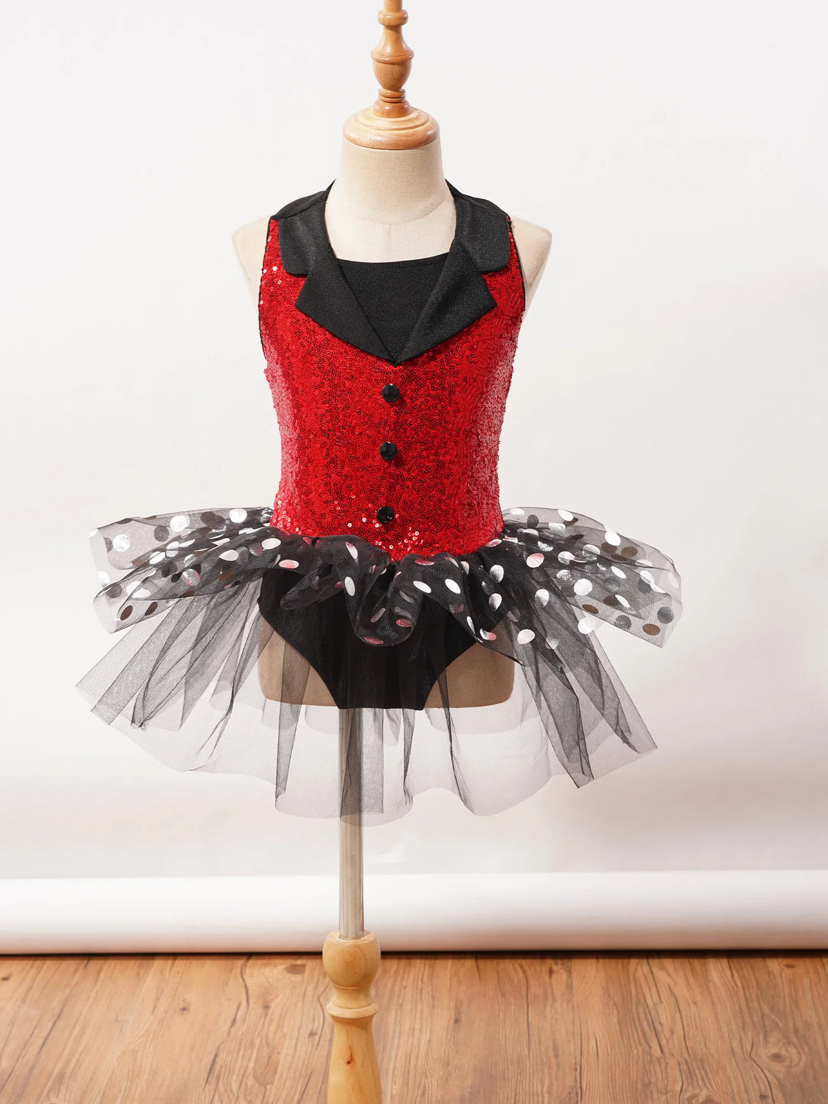 Girls sequin polka-dot ballet tutu dress