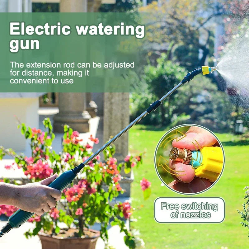 2400mAh High Pressure Electric Garden Sprayer Portable Plant Watering Tool With 3 Mist Nozzles For Lawn Crop Irrigation