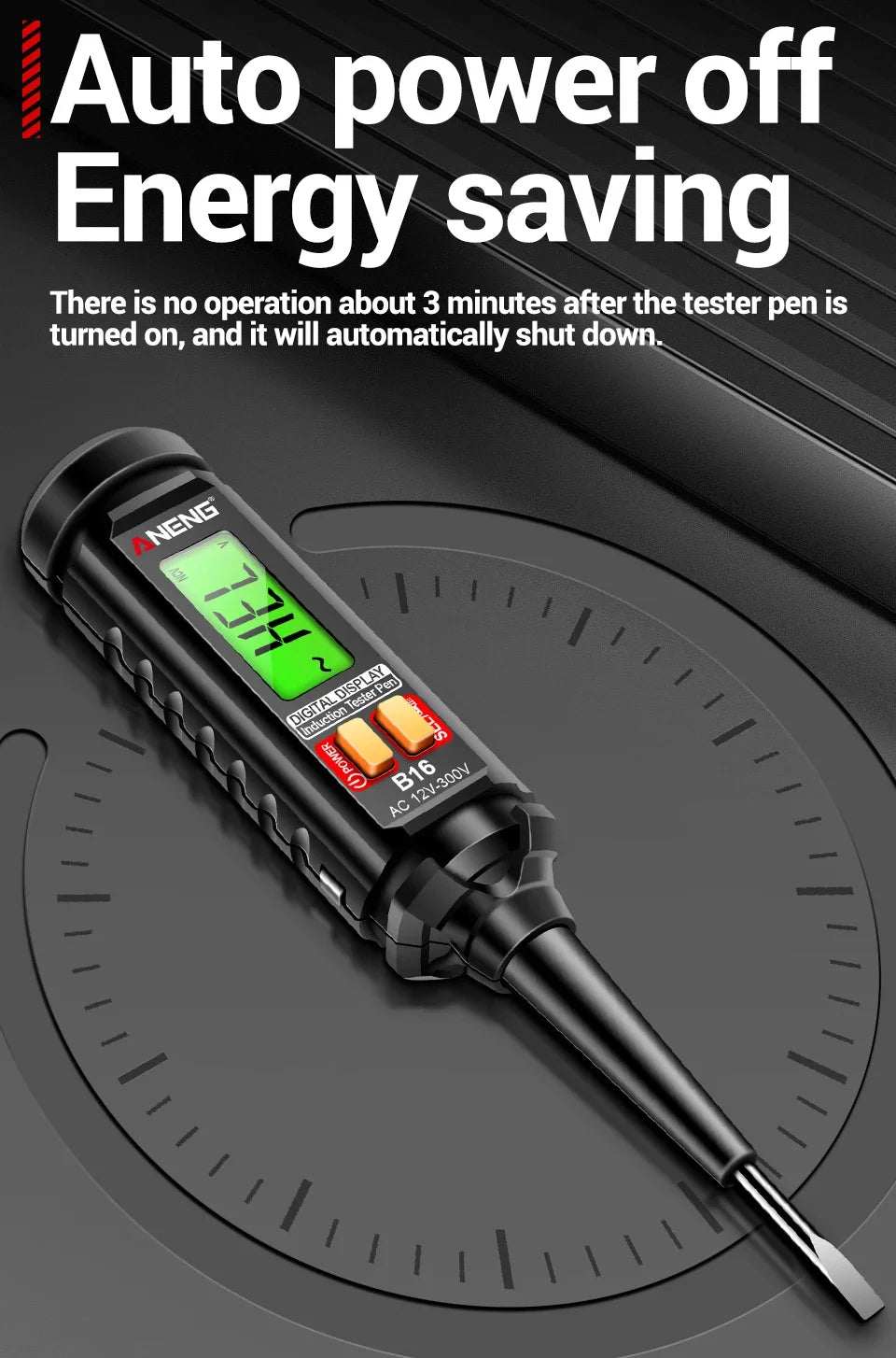 ANENG B16 Lntelligent Sensing Digital Measuring Pen Non-Contact 12V-300V Voltage Detector NCV Voltage Probing Tester Meter Tools