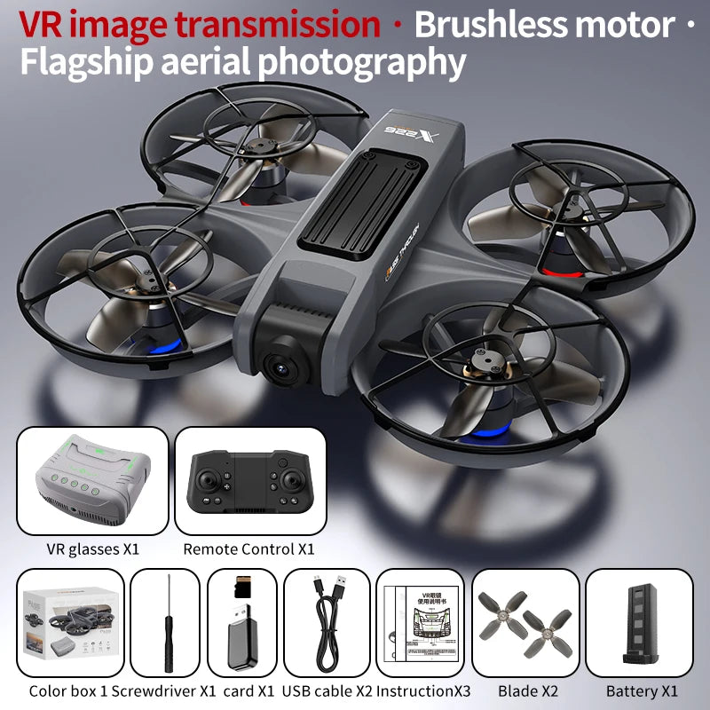 Newest Hot Sales Drone VR ProfessionalHD Camera Brushless Motor Optical Flow Positioning Mini Drone Kid Free Gifts VR Glass