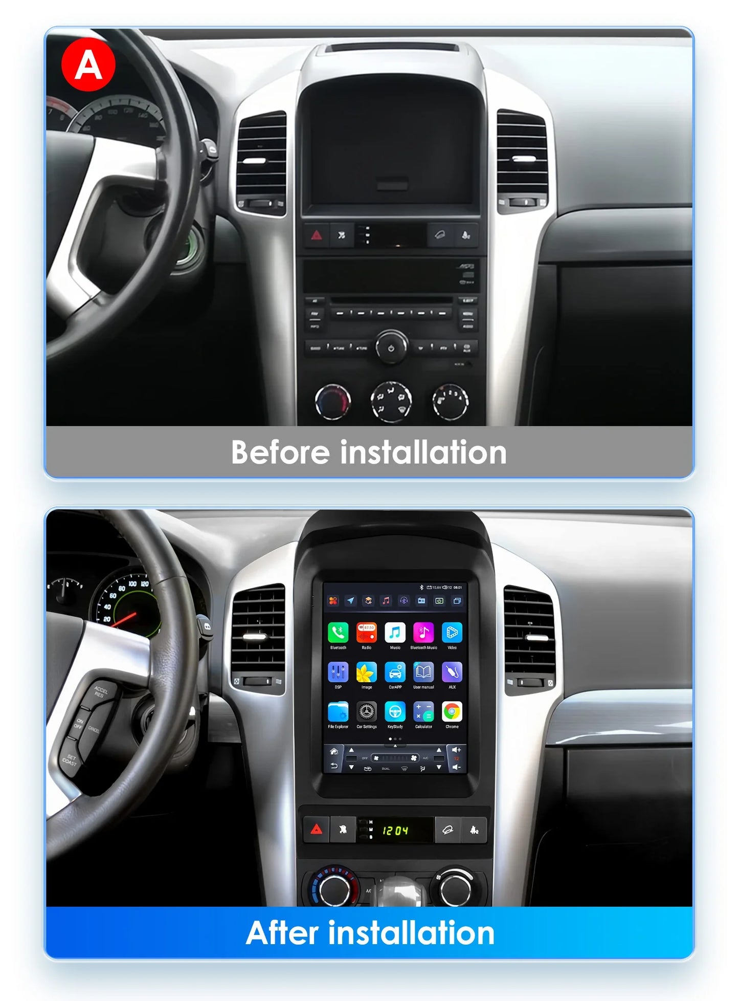 9.7"Android 14 Autoradio for Chevrolet Captiva 2006-2012 multimedia Video player GPS navi Stereo Audio 2din Carplay Touch Screen