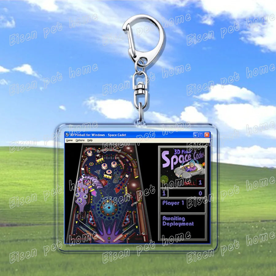 Creative XP Window Keychains for Accessories Bag Funny Task Failed Successfully KeyChain Ring Jewelry Fans Gifts Keyrings