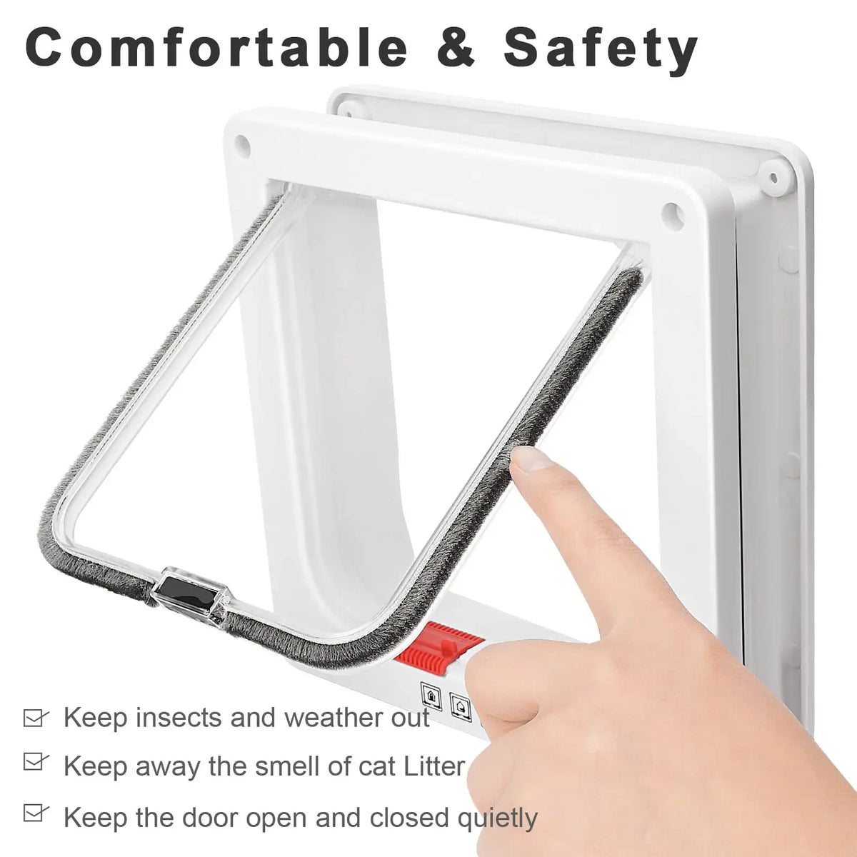 Magnetic Cat Flap Door - 4-Way Lock ABS Pet Door Kit – photo 5