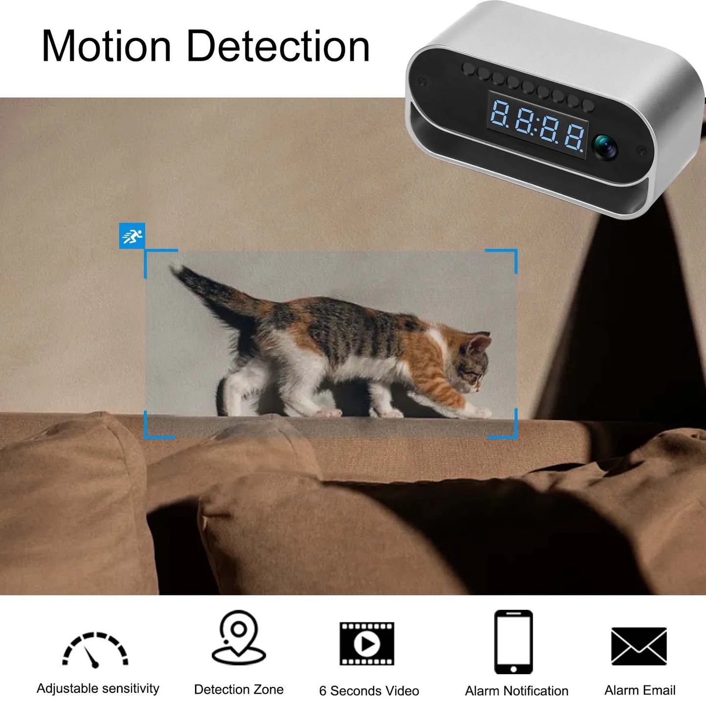 4K Clock Camera — WiFi Home Security with Night Vision & App