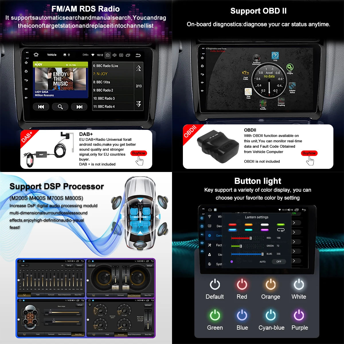 CAIXI Universal 7" 9" 10" 2din Android 16 CarPlay Auto Radio For Volkswagen Fiat Renault Nissan Hyundai Car Multimedia autoradio