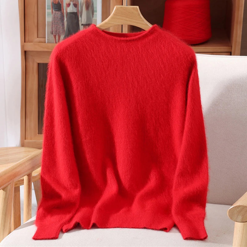 Women's Soft Knit Crew Neck Sweater, Basic Pullover