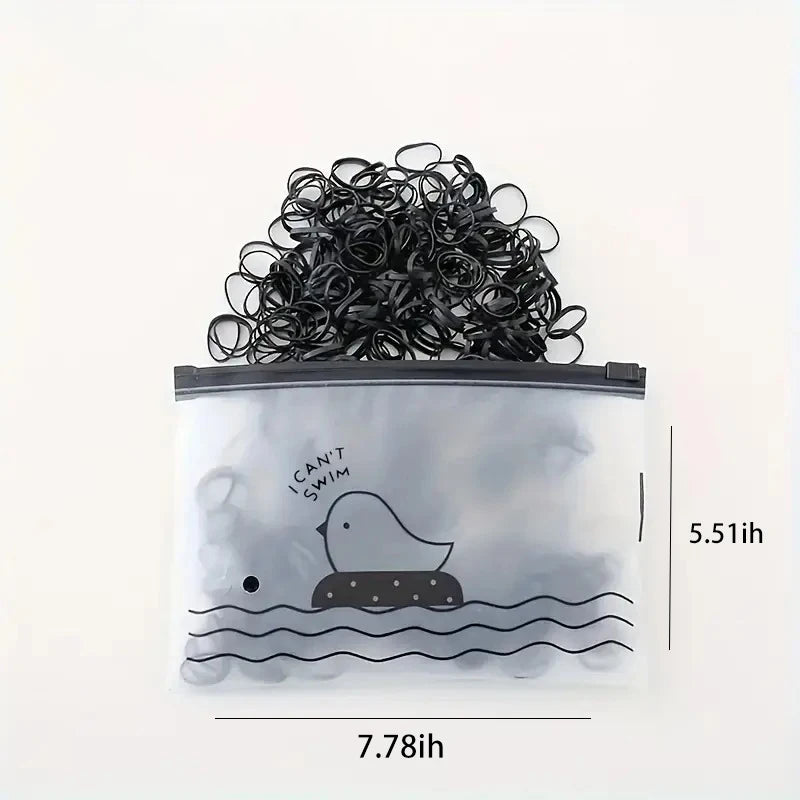 Hair Ties for Flyaways, Gentle & No Crease. Bulk Pack, 17x11x1cm, Black, for School & Play