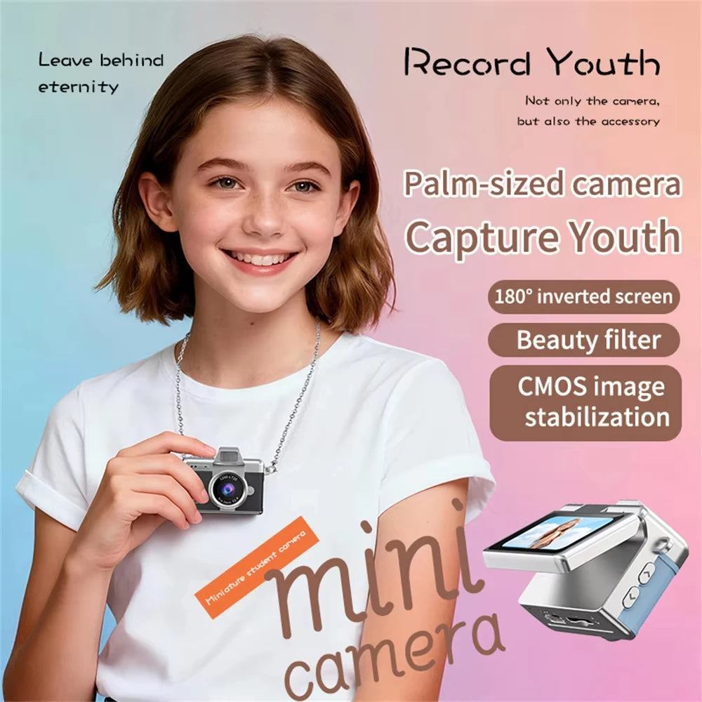 Ourlife Retro CCD Keychain Camera — Flip Screen Mini Camcorder