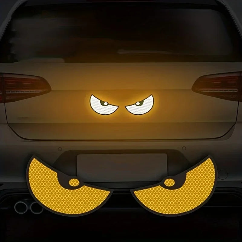 Auto Reflective Stickers Car Stickers Safety Warning Tape Devil Eye Stickers Night Driving Safety Decals Car Sticker Accessories