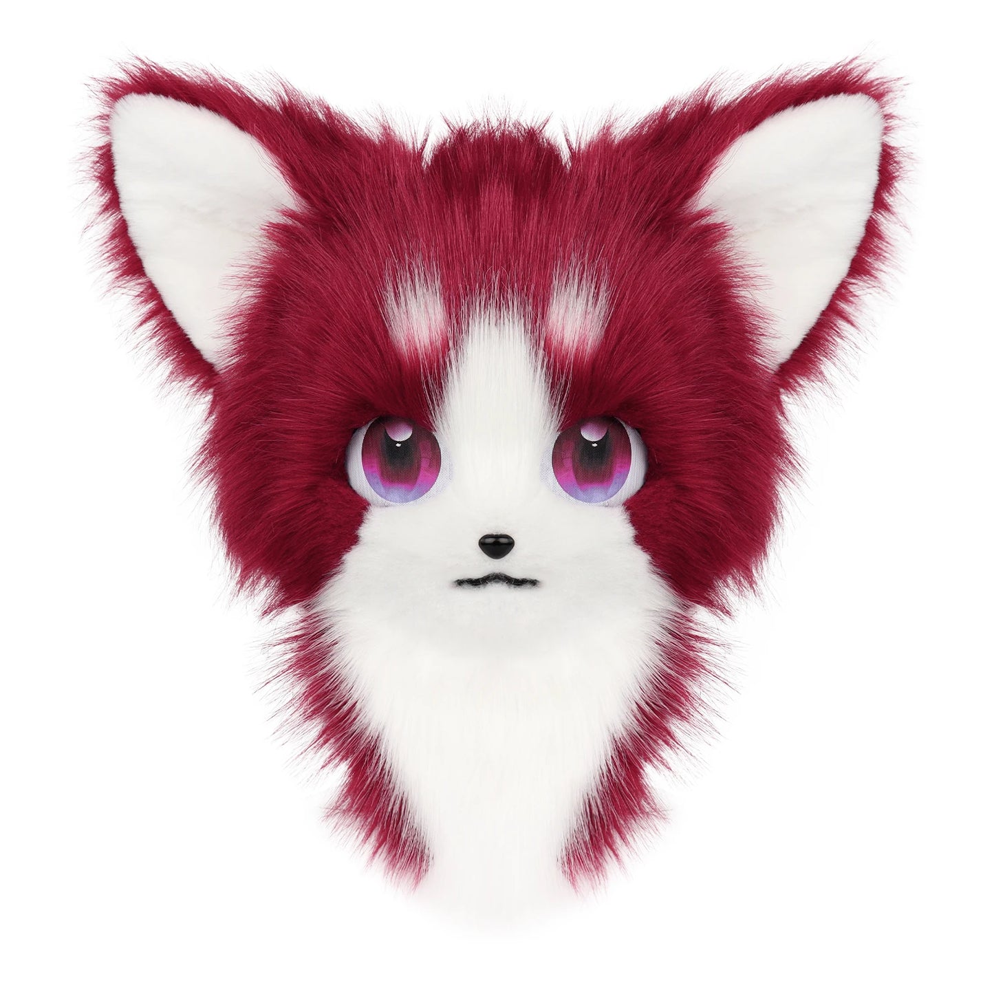 Animal Furry Fursuit Head Mask Plush Cat Fox Mask Costume Props for Halloween Cosplay Party