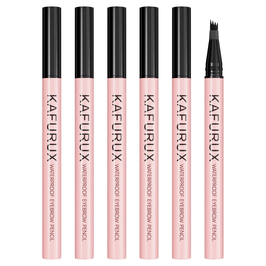 6 Colors 1PC Brown Eyebrow Pen Waterproof 4 Split Tip Black Eyebrows Pencil Liquid Eye Brow Makeup Lasting Cosmetic for Gifts