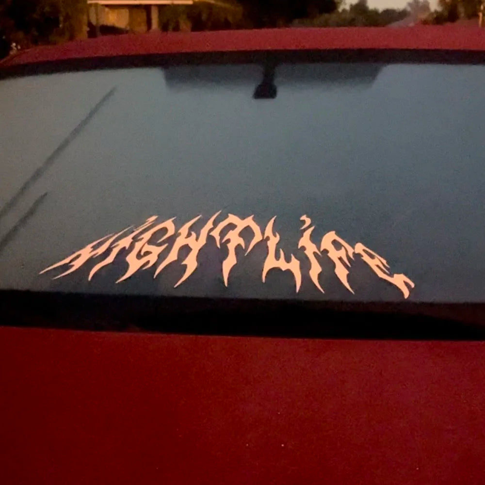 Windshield Banner Nightlife - Gothic Style Car Windows Stickers and Decals Vinyl Tuning Decoration