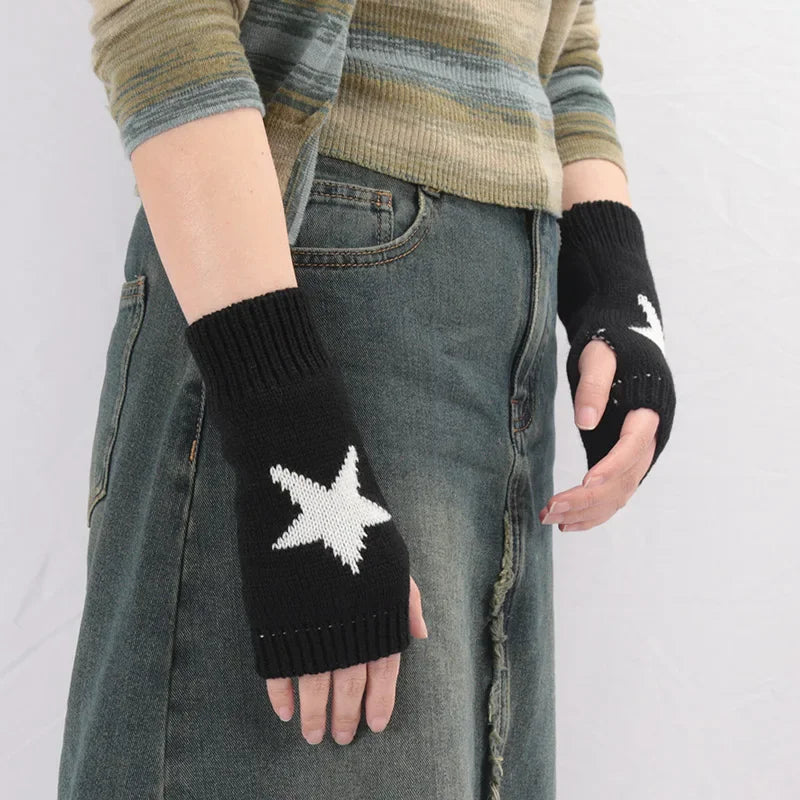 Women's Knit Half Finger Gloves - Y2K Style Fingerless Mittens - photo 5