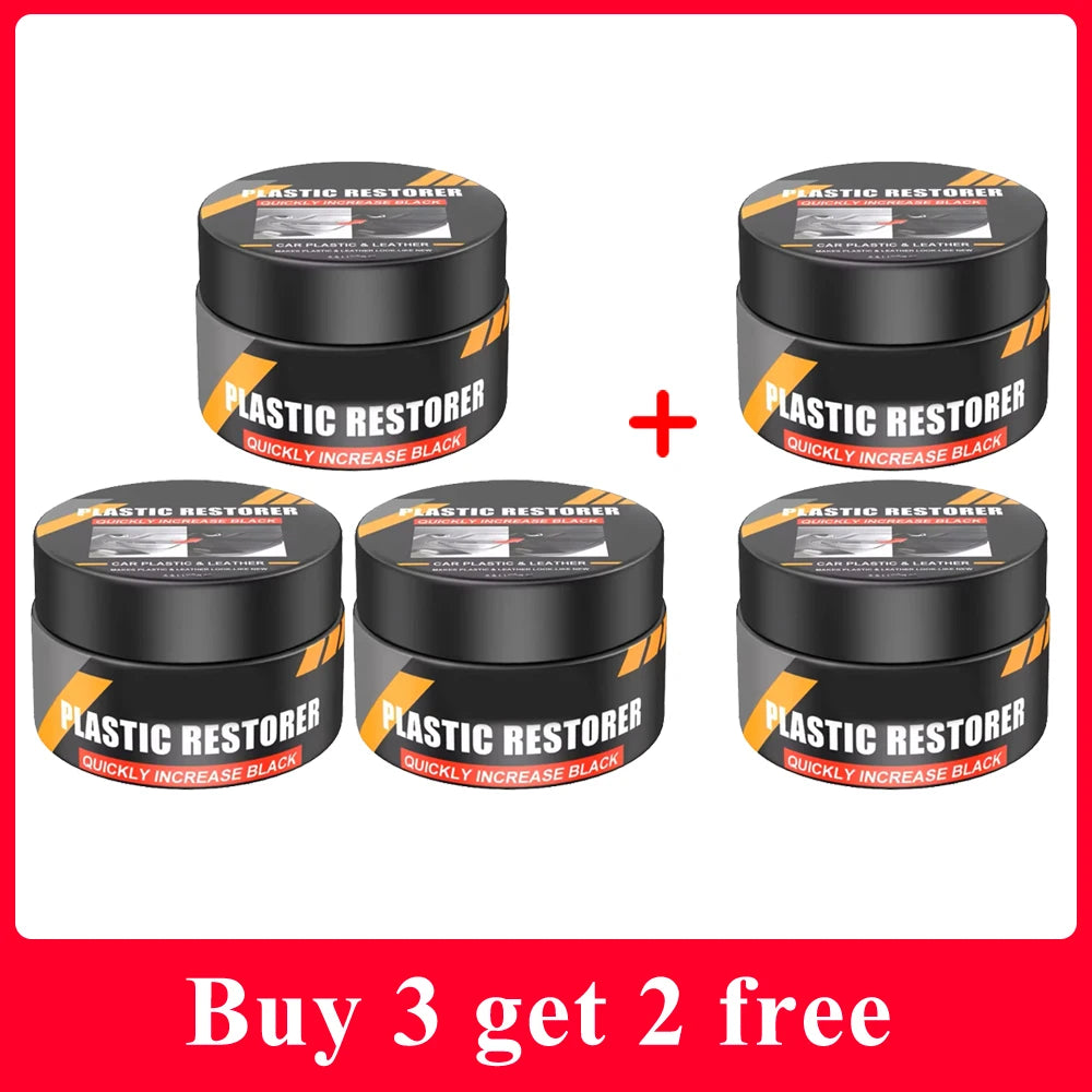 Car Plastic Restorer Crystal Clear Auto Interior Leather & Panel Renewal Wax Coating Agent Back To Black Gloss Car Wax Polish