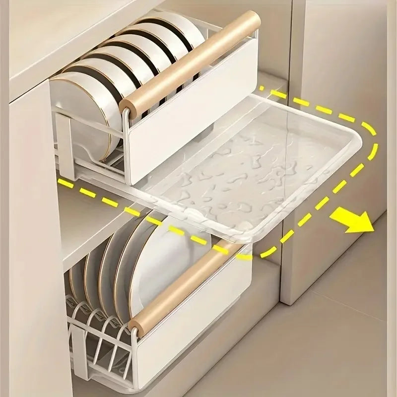 Pull-Out Kitchen Drawer Organizer - Sliding Rack for Plates and Bowls - photo 5