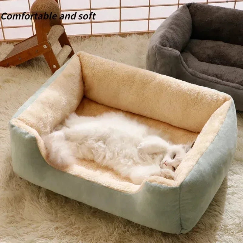 Washable Cat & Dog Bed Cushion — Breathable Winter Pet Basket