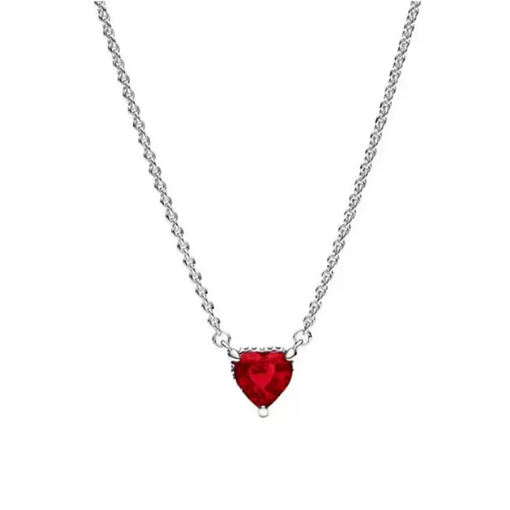 925 Silver Heart & Bow Necklace - Exquisite Women's Jewelry Gift