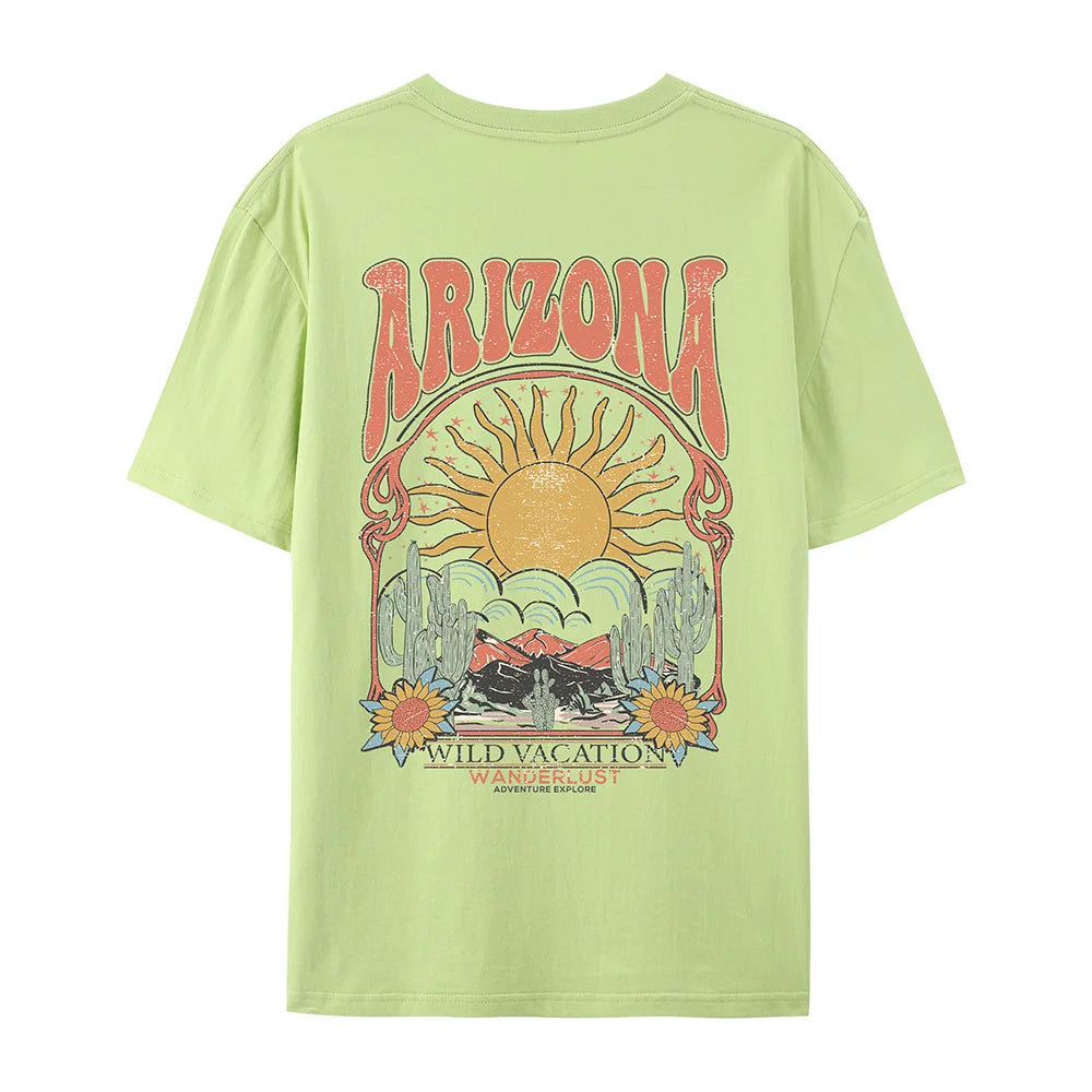 Arizona Scenery Printed Womens T-Shirt Harajuku Personality Tshirt Fashion Casual Clothing Breathable Summer T Shirts Women