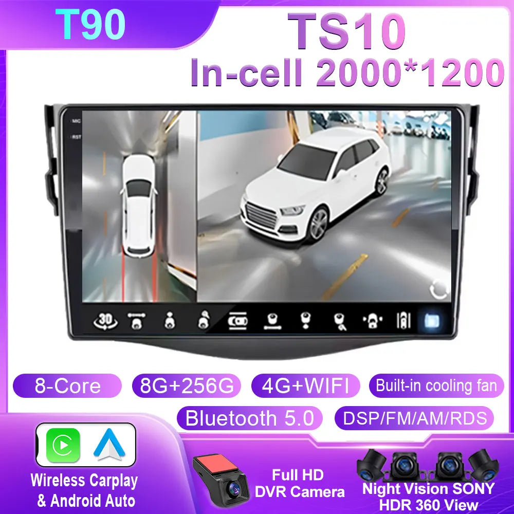 Android Carplay Auto For Toyota RAV4 Rav 4 2005 - 2009 2010 2011 2012 2013 Car Radio Multimedia GPS Player Stereo WIFI 4G BT DSP