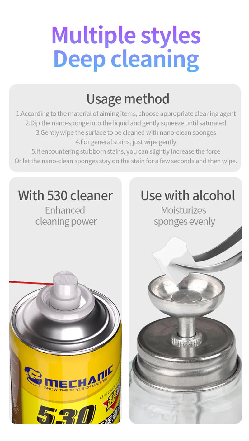 Mechanic NC800 Nano Spong Cleaning No Residue Phone Screen PCB Motherboard Back Cover Glass Camera Cleaning Tool Phone Repair
