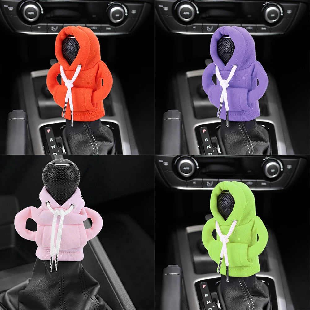 Hoodie Car Gear Shift Knob Cover Fashion Gearshift Handle Gear Lever Decorative Hoodie Sweatshirt Cover Auto Interior Accessorie