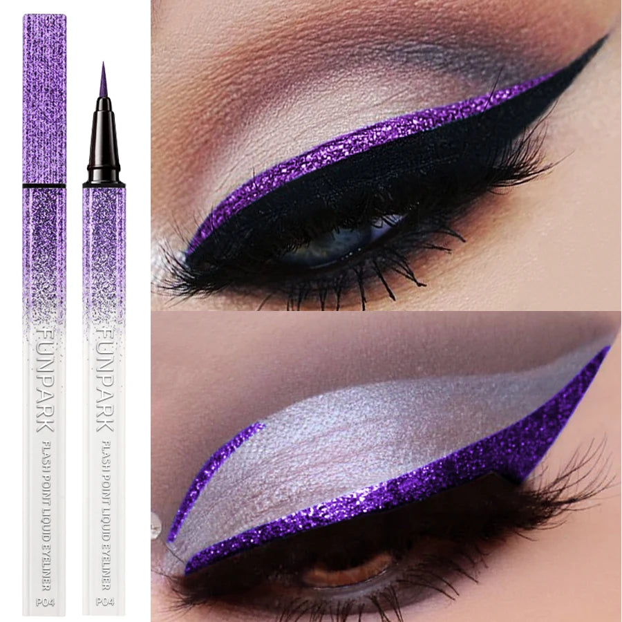 1PC New Purple Fine Liquid Eyeliner Waterproof Long Lasting Eye Pen Waterproof Quick-drying Korean Makeup  Products Beauty Matte