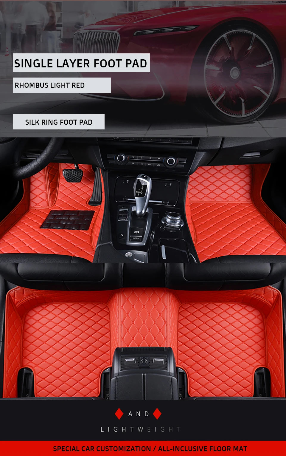 Custom-Fit Leather Car Floor Mats for Ford F-150 2009–2023 (Full Set)