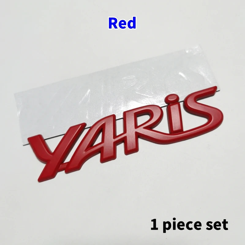 3D ABS Yaris Logo Emblem Badge Matte black Chrome Plated Trunk Letter Sticker For Toyota Yaris Car Exterior Decor Accessories
